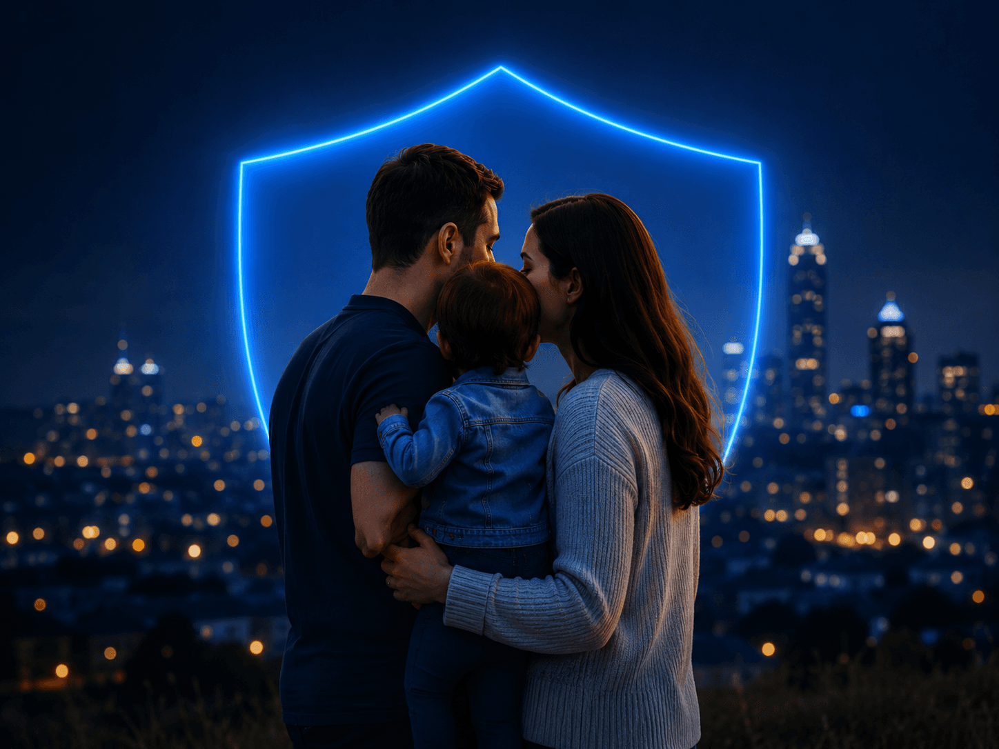 Family representing life insurance protection
